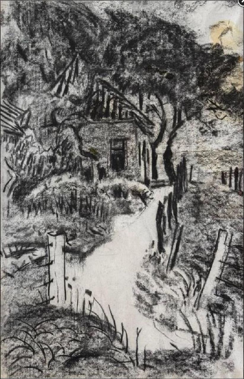 Altink J. | Jan Altink | Aquarelle und Zeichnungen zum Verkauf angeboten | Der Bauernhof Blauwborgje bei Groningen, Holzkohle auf Papier 47,8 x 30,6 cm, zonder lijst Altink J. | Jan Altink | Aquarelle und Zeichnungen zum Verkauf angeboten | Der Bauernhof Blauwborgje bei Groningen, Holzkohle auf Papier 47,8 x 30,6 cm, zonder lijst