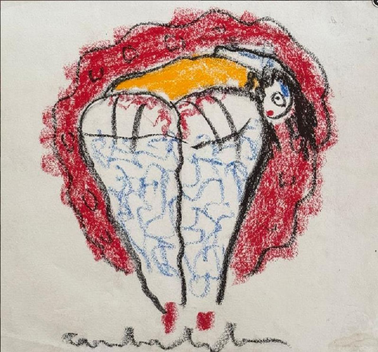 Heyboer A.  | Anton Heyboer | Aquarelle und Zeichnungen zum Verkauf angeboten | x, Kreide auf Papier 35,0 x 35,0 cm, Unterzeichnet m.u.