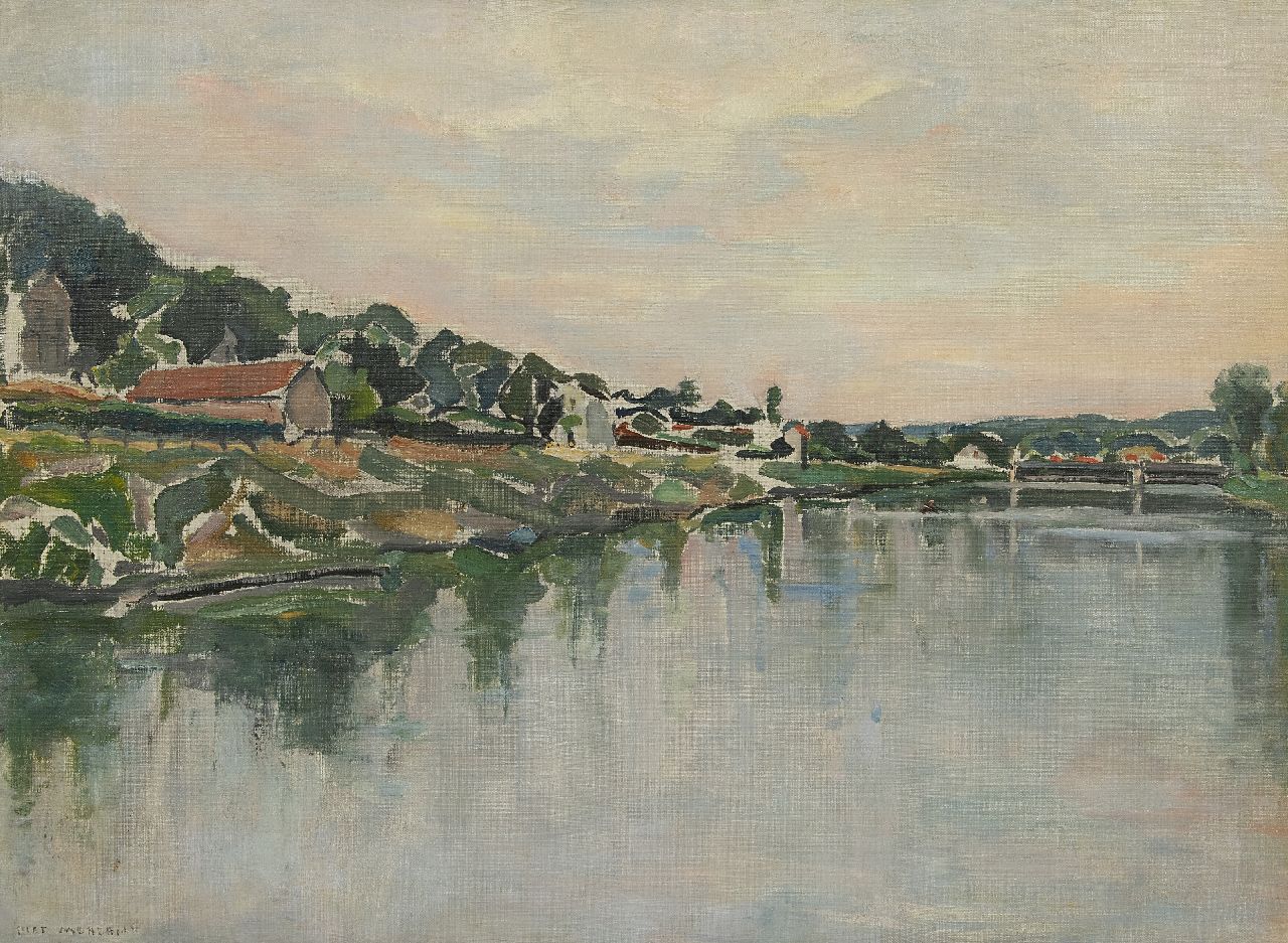 Mondriaan P.C.  | Pieter Cornelis 'Piet' Mondriaan, Das Seine Ufer, Öl auf Leinwand 54,2 x 73,1 cm, Unterzeichnet u.l. und zu datieren 1931