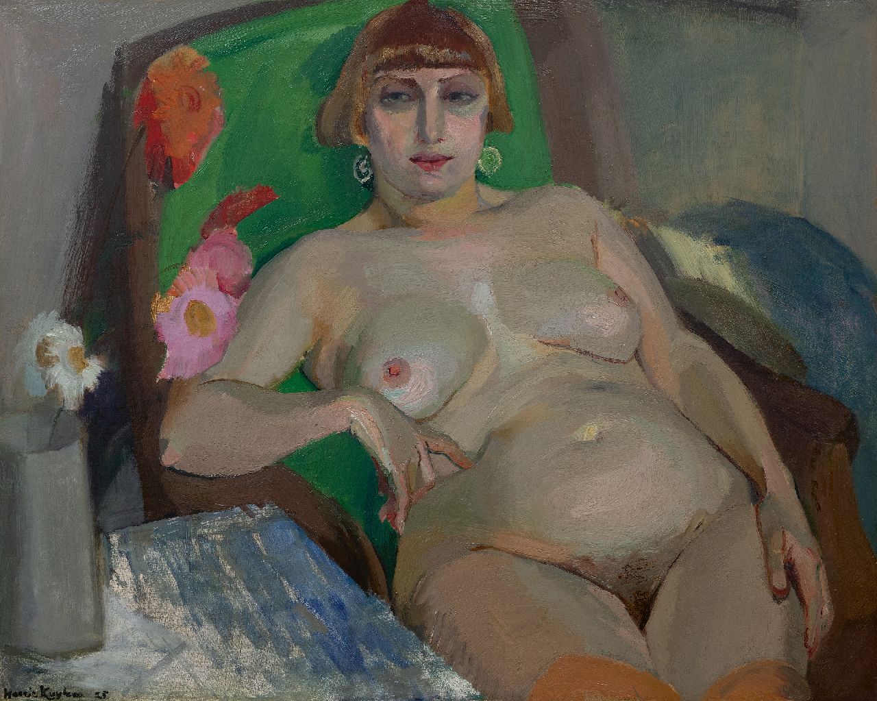 Kuijten H.J.  | Henricus Johannes 'Harrie' Kuijten, Weibliche Akt, Öl auf Leinwand 66,2 x 81,0 cm, Unterzeichnet u.l. und datiert '25