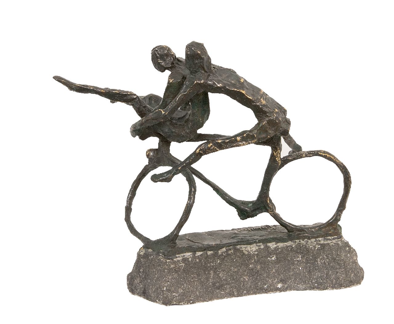 Bakker W.F. | Willem Frederik 'Jits' Bakker | Skulpturen und Objekte zum Verkauf angeboten | Kinder spielen auf einem Fahrrad, Bronze 20,0 x 21,0 cm, Unterzeichnet auf dem Sockel Bakker W.F. | Willem Frederik 'Jits' Bakker | Skulpturen und Objekte zum Verkauf angeboten | Kinder spielen auf einem Fahrrad, Bronze 20,0 x 21,0 cm, Unterzeichnet auf dem Sockel