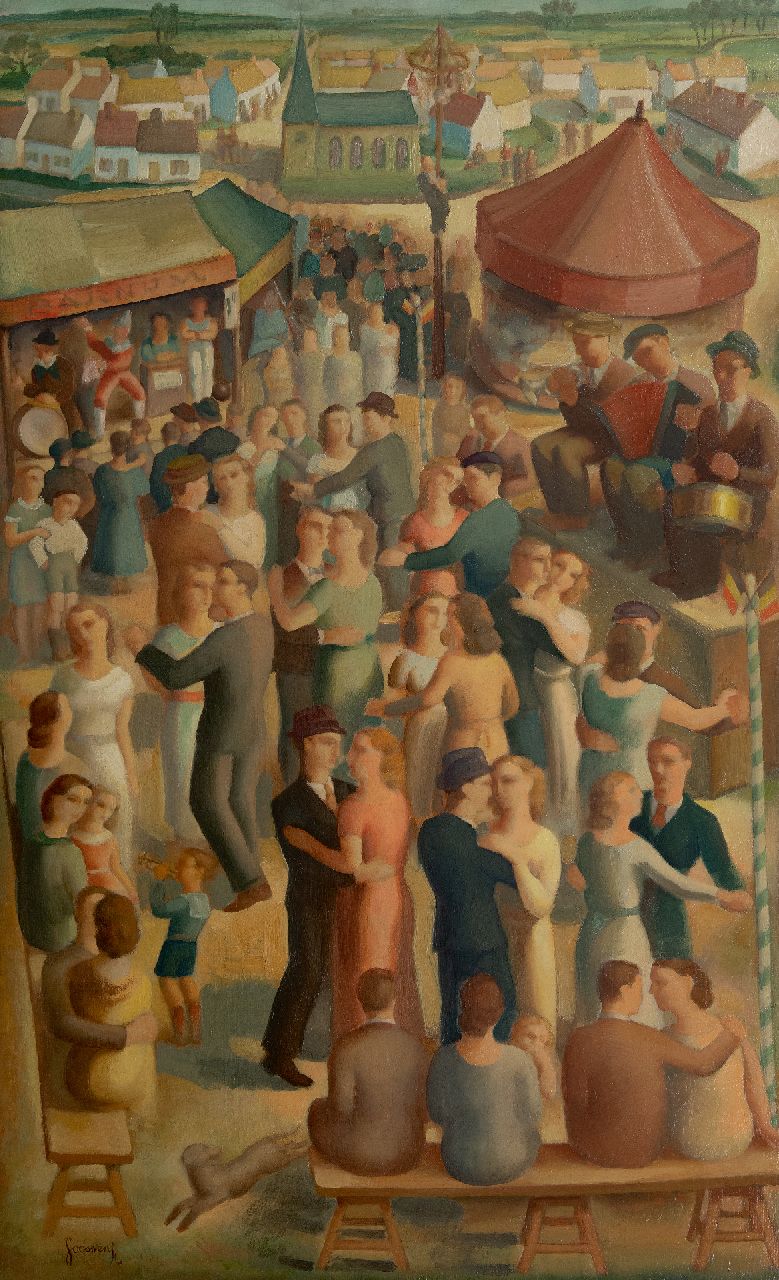 C. Goossens | Messe in Flandern, Öl auf Holz, 114,8 x 70,5 cm, Unterzeichnet u.l.