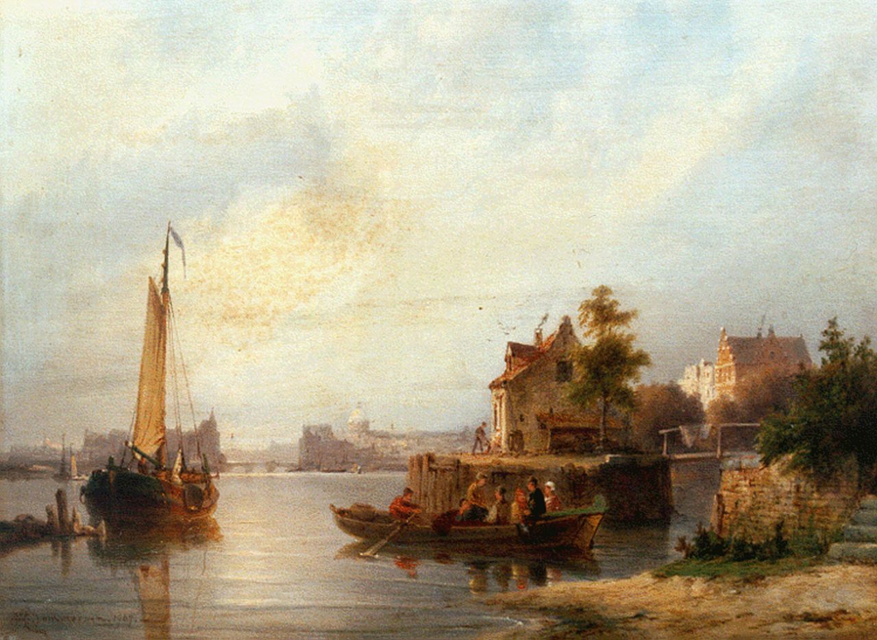 Dommershuijzen P.C.  | Pieter Cornelis Dommershuijzen, 'The Zandhoek', Amsterdam, Öl auf Holz 30,1 x 40,3 cm, signed l.l. und dated 1907