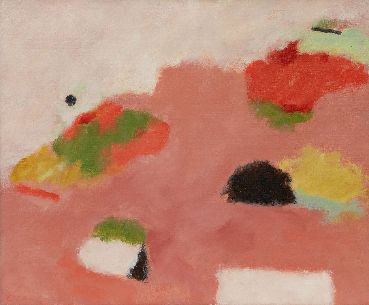 Brands E.A.M.  | Eugenius Antonius Maria 'Eugène' Brands | Gemälde zum Verkauf angeboten | Landschaft mit geometrischen Elementen, Öl auf Leinwand 49,9 x 60,1 cm, Unterzeichnet u.l. und im Verso datiert 1978