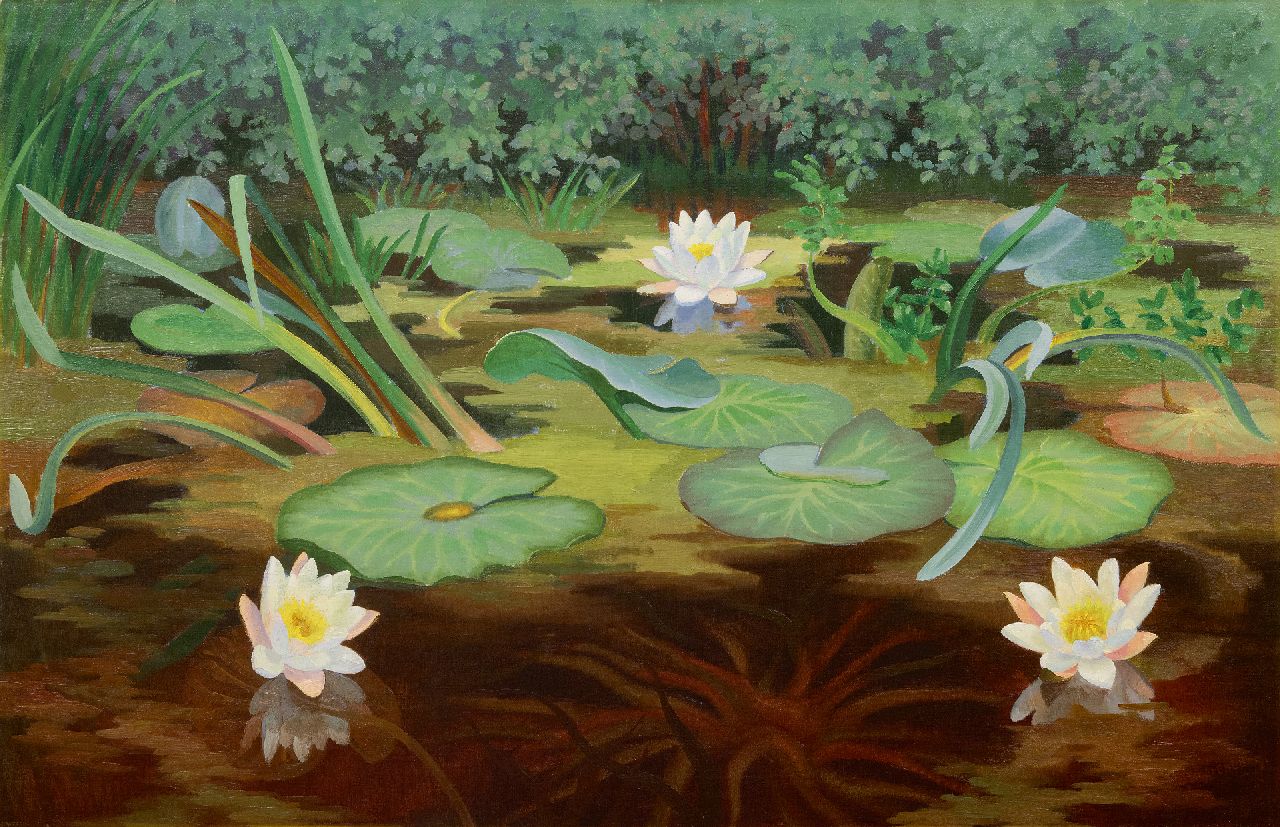 Smorenberg D.  | Dirk Smorenberg | Gemälde zum Verkauf angeboten | Seerosen, Öl auf Leinwand 65,4 x 100,5 cm, Unterzeichnet u.l.