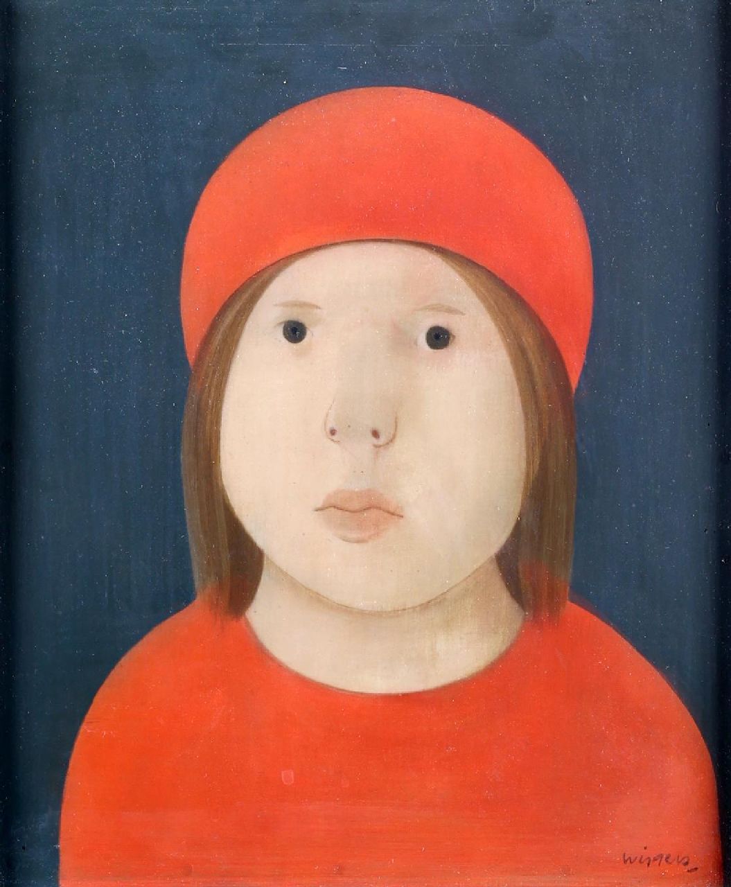 Wiggers K.H. | 'Karel' Hendrik Wiggers | Gemälde zum Verkauf angeboten | Porträt eines Jungen mit einer roten Mütze, Öl auf Holz 28,8 x 24,0 cm, Unterzeichnet u.r. Wiggers K.H. | 'Karel' Hendrik Wiggers | Gemälde zum Verkauf angeboten | Porträt eines Jungen mit einer roten Mütze, Öl auf Holz 28,8 x 24,0 cm, Unterzeichnet u.r.