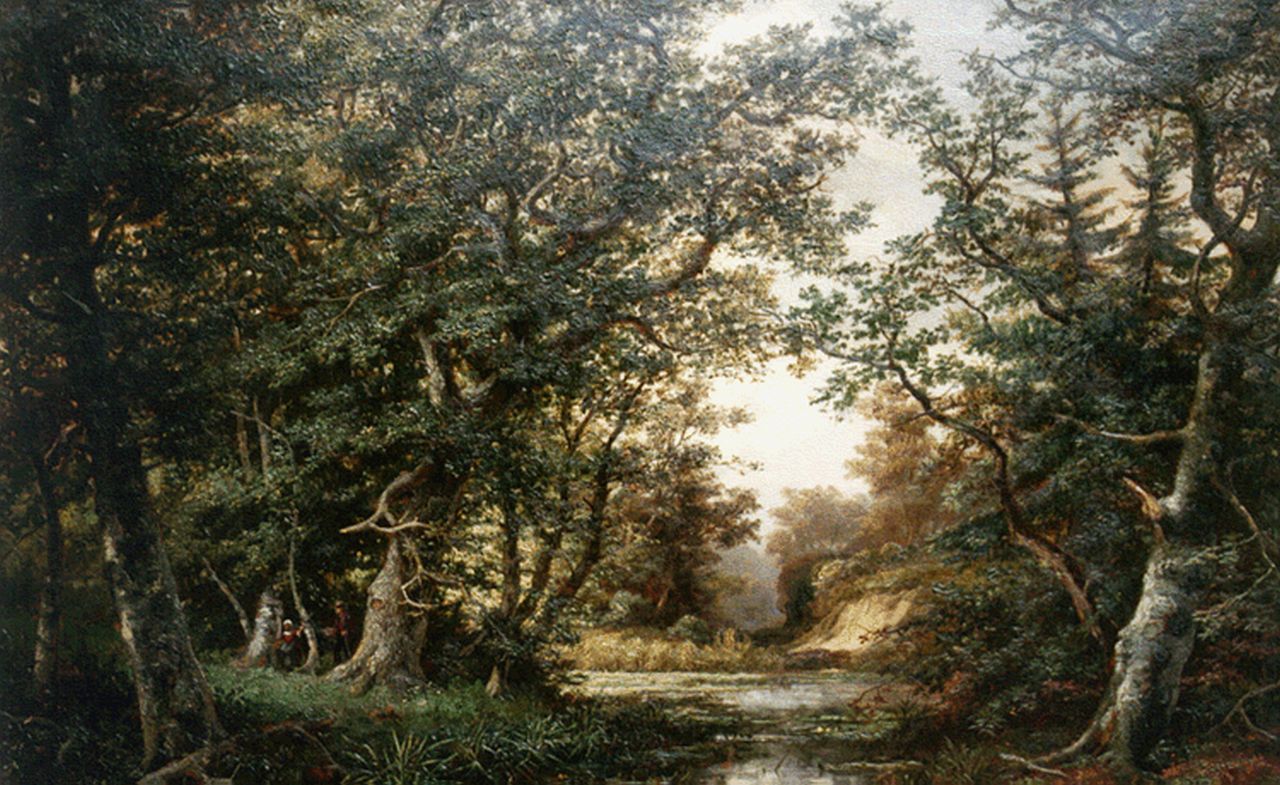 Melcher Tilmes J.H.  | Jan Hermanus Melcher Tilmes, 'Wodanseiken' near Doorwerth, Öl auf Leinwand 64,9 x 92,5 cm, signed l.r.