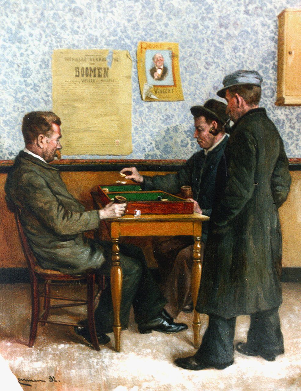 Jan Ludovicus Moerman | The game, Öl auf Holz, 27,0 x 21,3 cm, signed l.l. und dated '92
