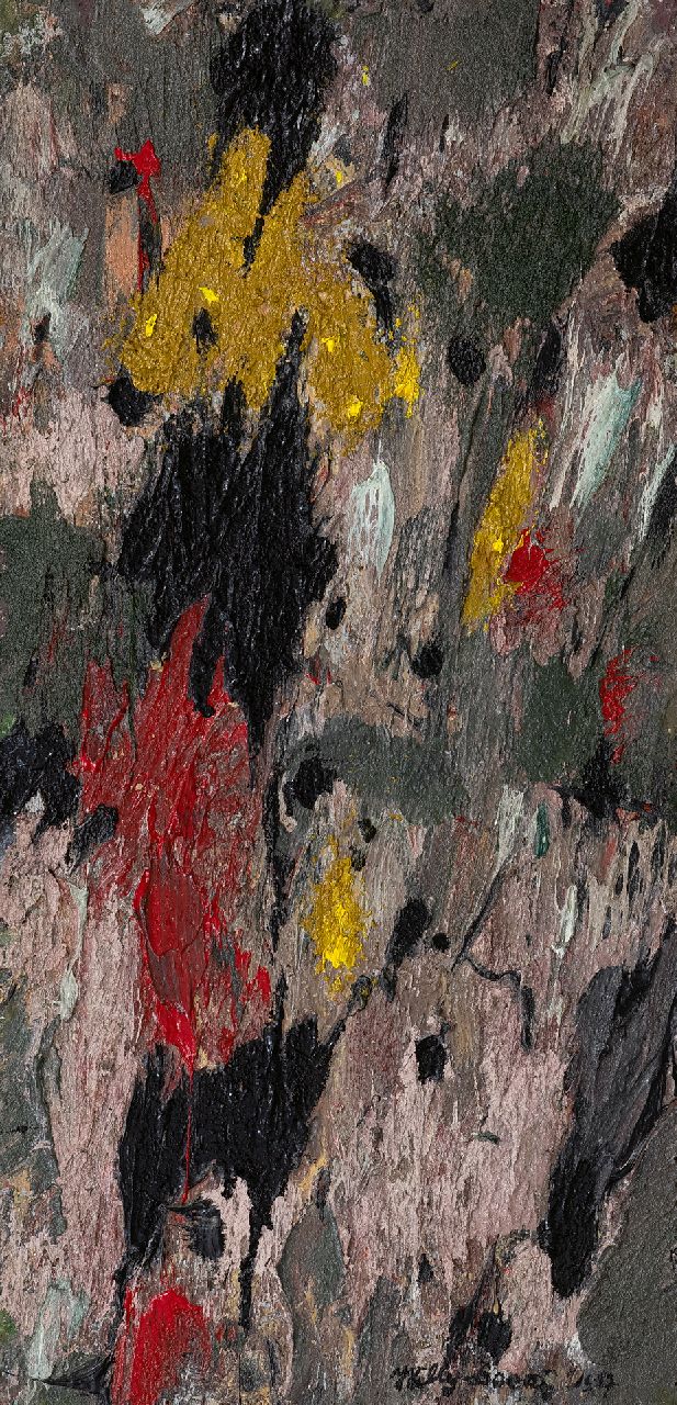 Boers W.H.F.  | 'Willy' Herman Friederich Boers, Stil bewegen (Leise bewegen), Öl auf Masonit 61,5 x 29,5 cm, Unterzeichnet l.u. und datiert '57