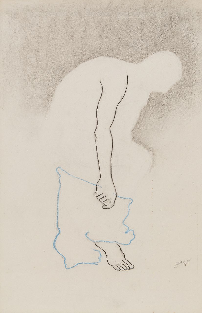 Joop Moesman | Onhe Titel, Holzkohle und Kreide auf Papier, 56,0 x 37,6 cm, Unterzeichnet u.r. und datiert 1931