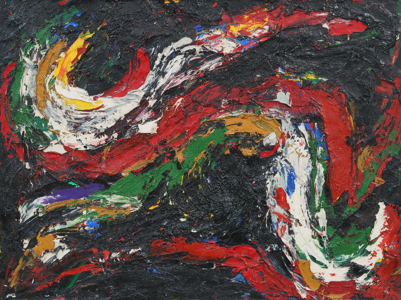 Gust Romijn | Komposition, Öl auf Leinwand, 60,5 x 79,8 cm, Unterzeichnet im Verso und im Verso datiert '58