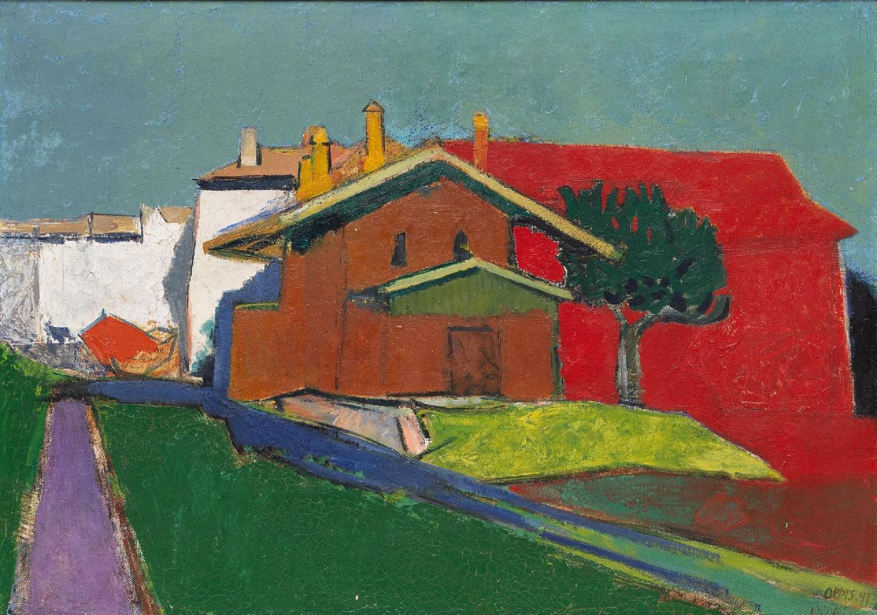 Wim Oepts | Französisches Dorf, Öl auf Leinwand, 45,9 x 65,1 cm, Unterzeichnet u.r. (zweimal) und datiert '47