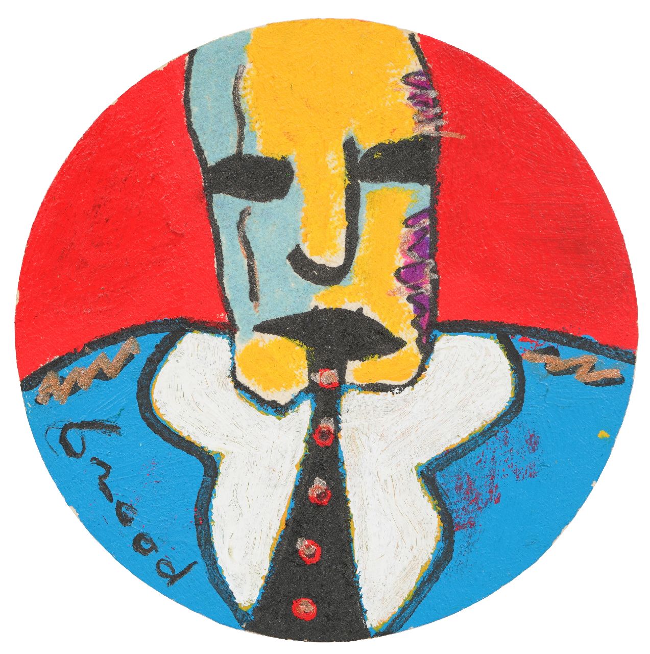 Brood H.  | Herman Brood |  zum Verkauf angeboten | Bierdeckel, Unterzeichnet u.l.
