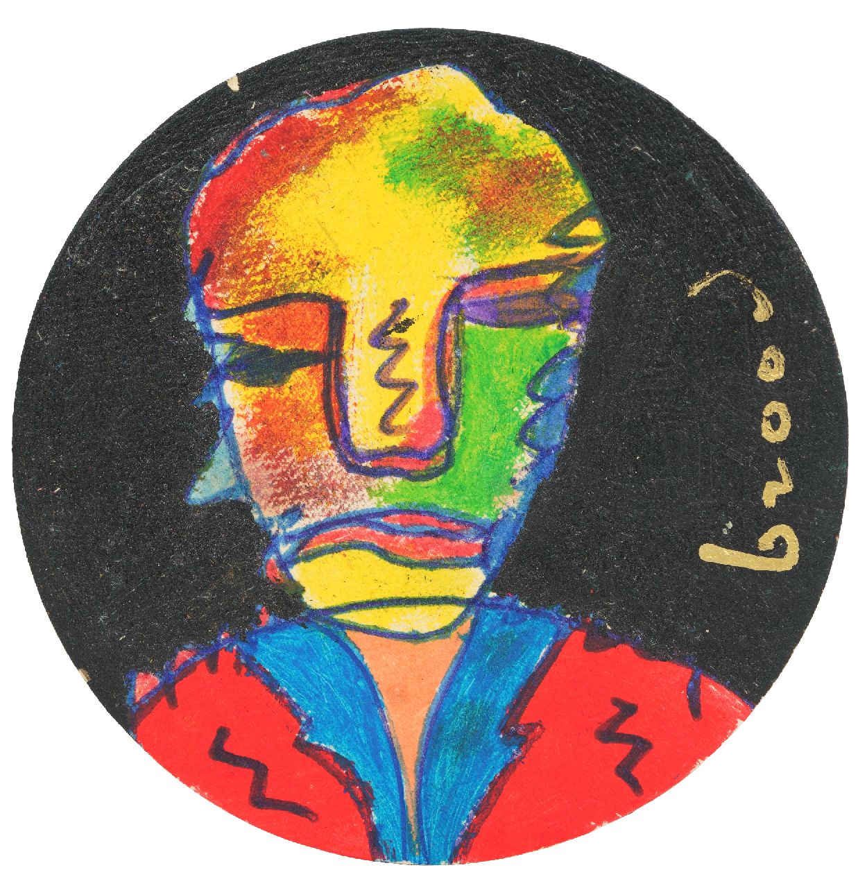 Brood H.  | Herman Brood |  zum Verkauf angeboten | Bierdeckel, Unterzeichnet m.r.