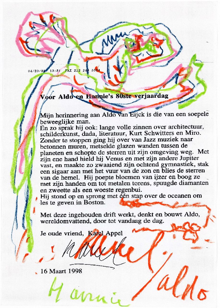 Appel C.K.  | Christiaan 'Karel' Appel | Aquarelle und Zeichnungen zum Verkauf angeboten | x, Farbbleistift auf Papier 42,0 x 29,5 cm, Unterzeichnet u.m.