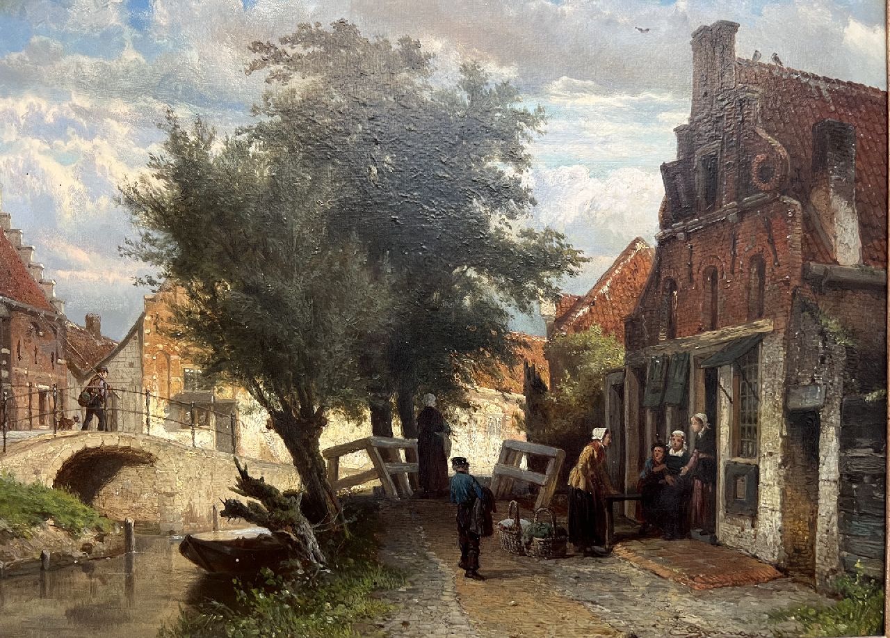 Springer C.  | Cornelis Springer | Gemälde zum Verkauf angeboten | Blick auf Enkhuizen im Sommer, Öl auf Holz 31,0 x 40,8 cm, Unterzeichnet r.u. und datiert 1873