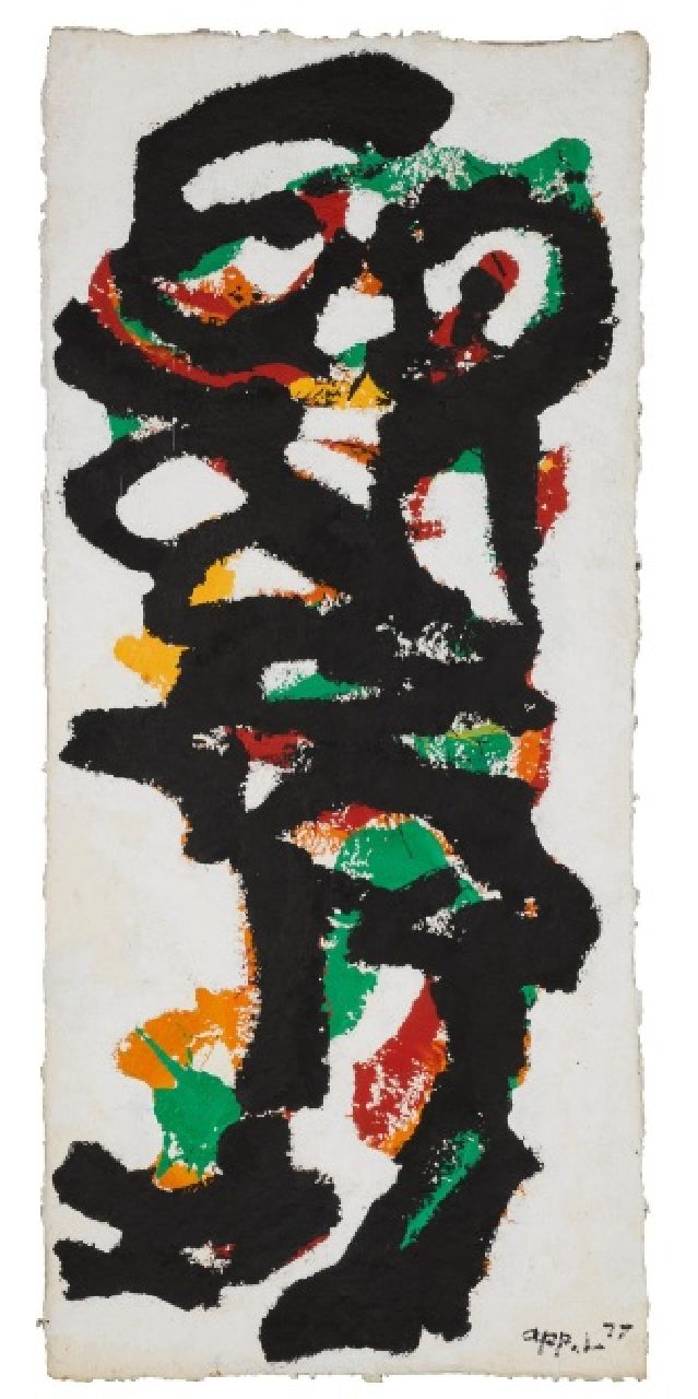 Appel C.K. | Christiaan 'Karel' Appel | Gemälde zum Verkauf angeboten | Drac, Acryl auf Papier 176,5 x 76,7 cm, Unterzeichnet u.r. und '77 Appel C.K. | Christiaan 'Karel' Appel | Gemälde zum Verkauf angeboten | Drac, Acryl auf Papier 176,5 x 76,7 cm, Unterzeichnet u.r. und '77