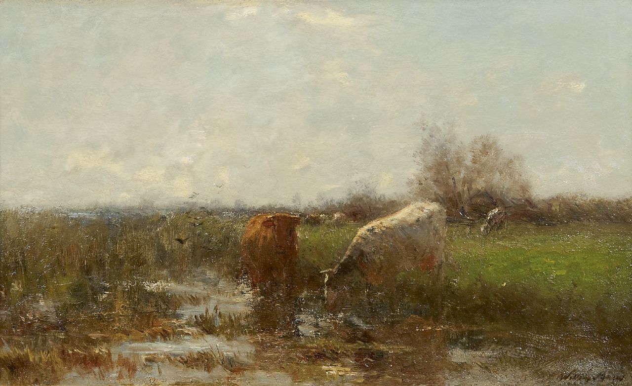 Maris W.  | Willem Maris | Gemälde zum Verkauf angeboten | Springtime, Öl auf Holz 35,7 x 57,7 cm, signed l.r.