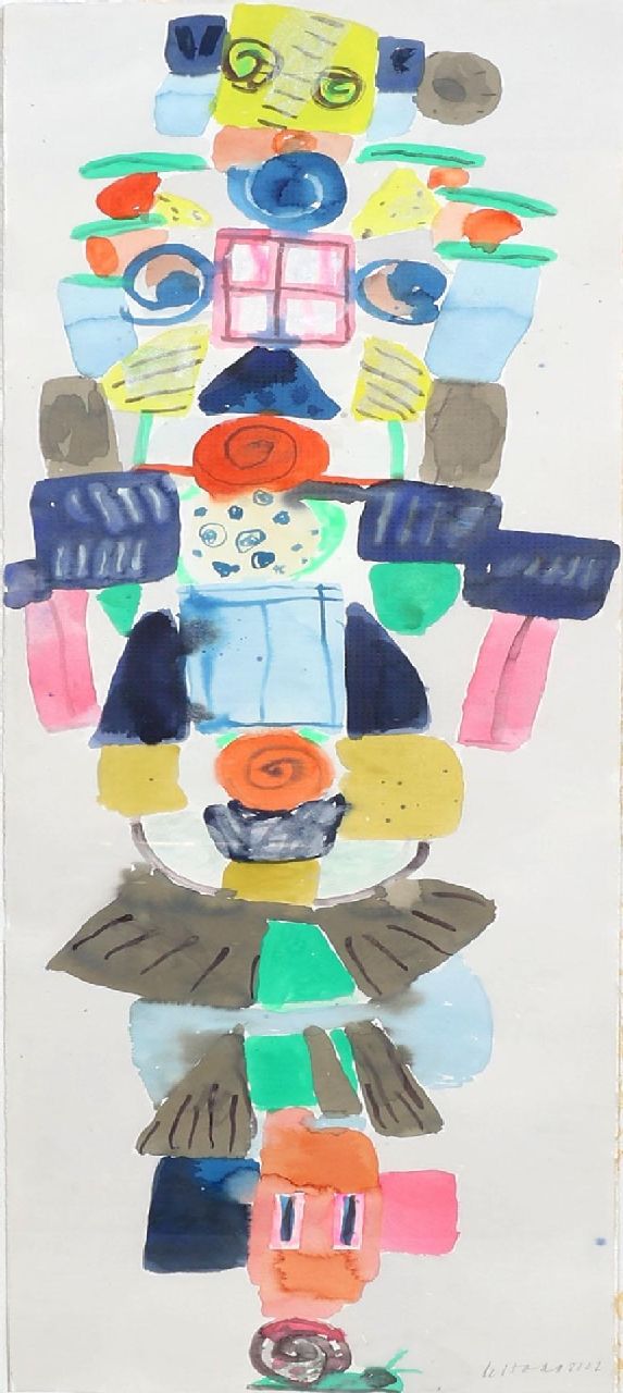 Haan J. de | Jurjen de Haan | Aquarelle und Zeichnungen zum Verkauf angeboten | x, Gouache auf Papier 123,0 x 41,0 cm, Unterzeichnet u.r. und datiert 2002