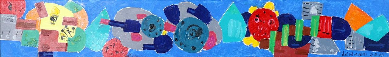 Haan J. de | Jurjen de Haan | Gemälde zum Verkauf angeboten | Nachtleben, Öl auf Leinwand 29,0 x 200,0 cm, Unterzeichnet u.R. und datiert 28-08-2003