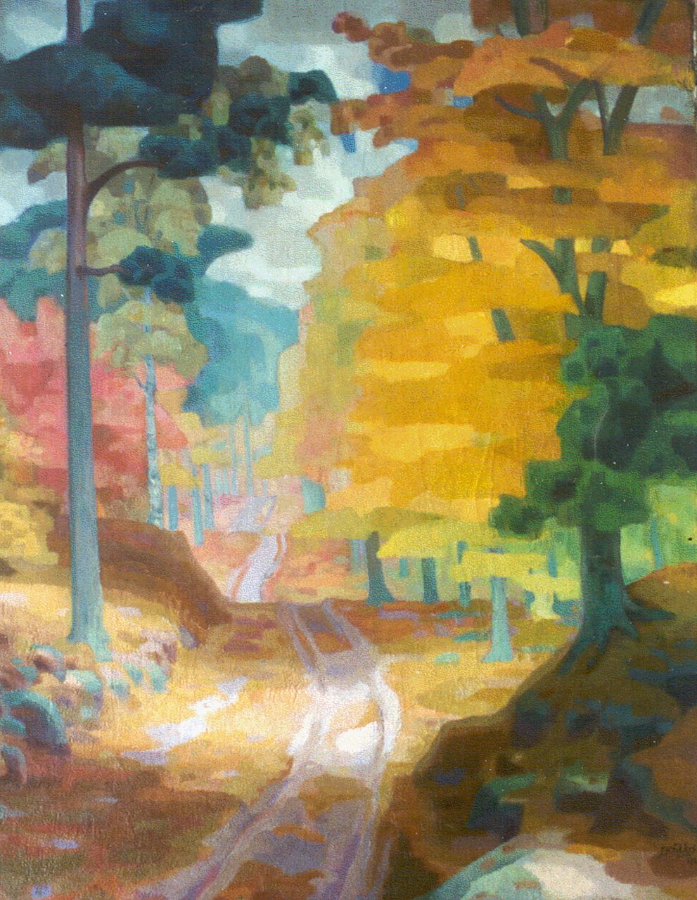 Fekkes J.H.  | Johannes Hendricus 'Jan' Fekkes | Gemälde zum Verkauf angeboten | A country lane, Öl auf Leinwand 120,3 x 94,8 cm, signed l.r. und dated 1920