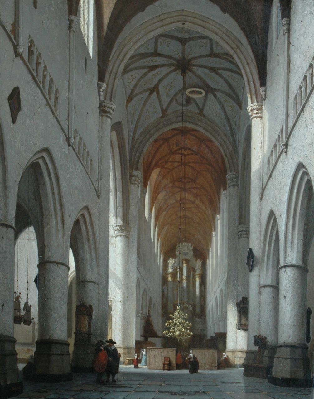 Schenkel J.J.  | Jan Jacob Schenkel | Gemälde zum Verkauf angeboten | Interior of Saint Bavo's, Haarlem, Öl auf Holz 77,4 x 61,0 cm, signed l.l. und executed ca. 1861-1875