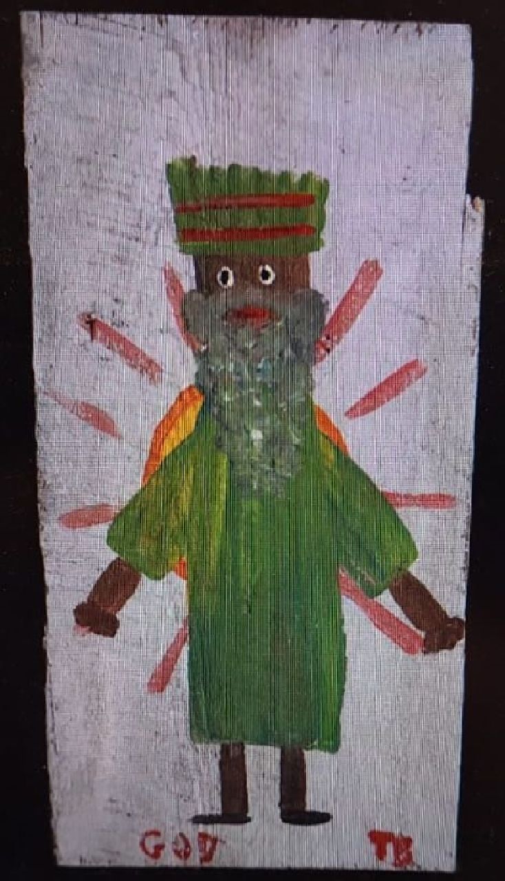 Brown T.  | Timothy 'Tim' Brown | Gemälde zum Verkauf angeboten | God, Öl auf Holz 40,0 x 22,0 cm, gesigneerd rechtsonder und jaren 70