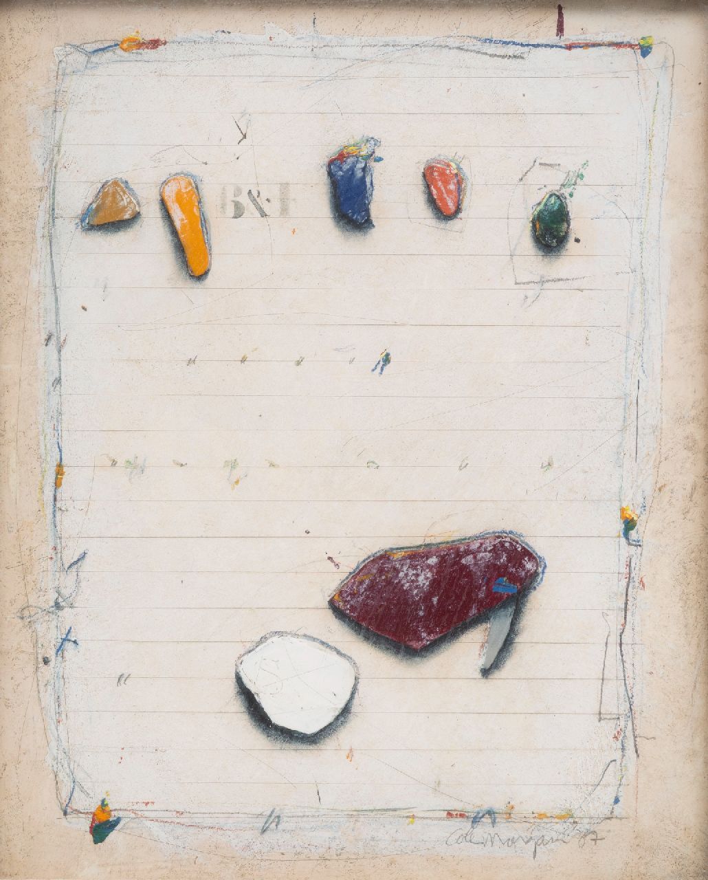 Morgan C.  | Cole Morgan |  zum Verkauf angeboten | CLXXI, mixed techniques 21,0 x 26,0 cm, Unterzeichnet u.R. und datiert 1987