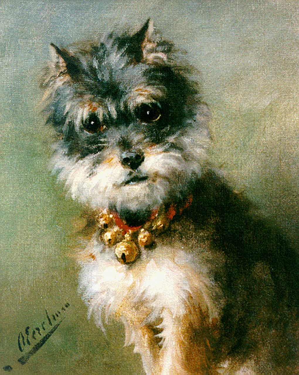 Eerelman O.  | Otto Eerelman, A dog, Öl auf Leinwand Malereifaser 35,5 x 29,0 cm, signed l.l.