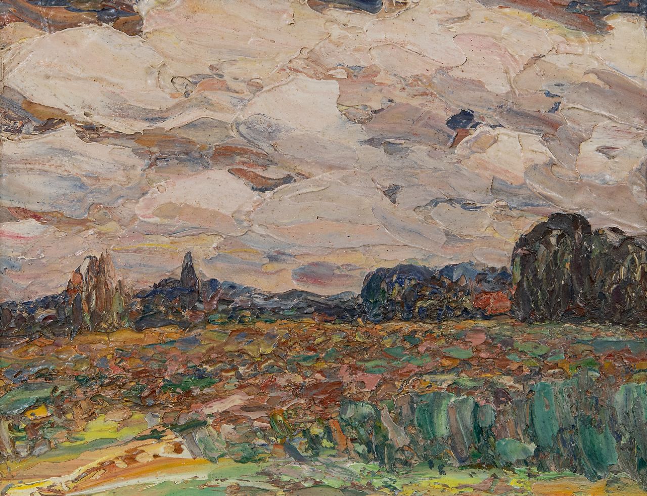 Gestel L. | Leendert 'Leo' Gestel | Gemälde zum Verkauf angeboten | Landschaft, Blaricum, Öl auf Malereifaser 20,9 x 27,1 cm, Unterzeichnet im Verso und datiert im Verso '39 Gestel L. | Leendert 'Leo' Gestel | Gemälde zum Verkauf angeboten | Landschaft, Blaricum, Öl auf Malereifaser 20,9 x 27,1 cm, Unterzeichnet im Verso und datiert im Verso '39