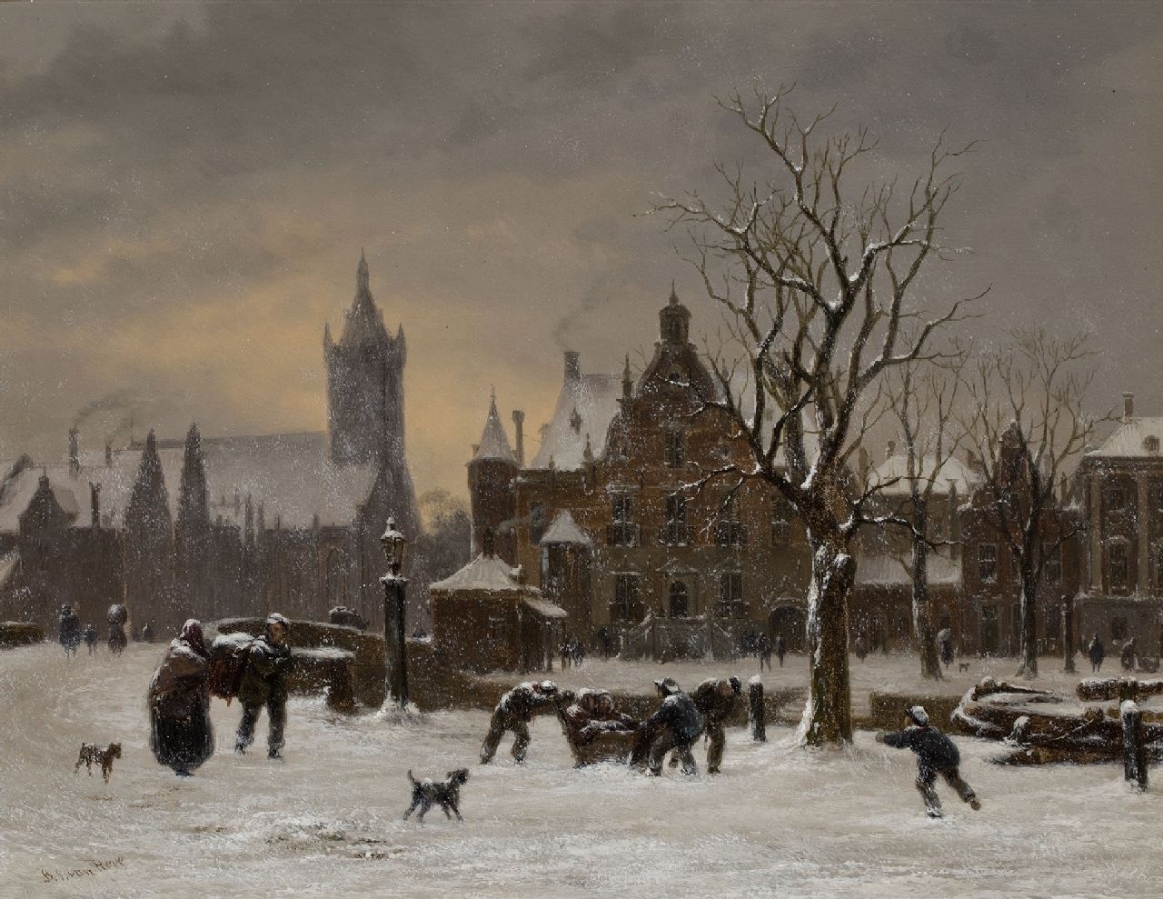 Hove B.J. van | Bartholomeus Johannes 'Bart' van Hove | Gemälde zum Verkauf angeboten | x, Öl auf Holz 24,5 x 31,3 cm, Unterzeichnet u.l.