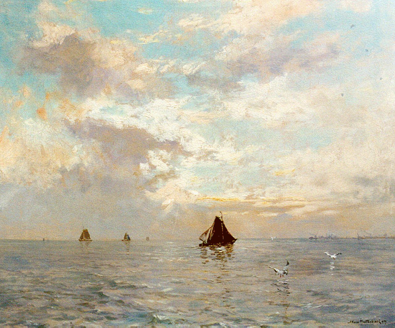 Mastenbroek J.H. van | Johan Hendrik van Mastenbroek | Gemälde zum Verkauf angeboten | Evening twilight, IJsselmeer, Öl auf Leinwand 50,0 x 60,0 cm, signed l.r. und dated 1939 Mastenbroek J.H. van | Johan Hendrik van Mastenbroek | Gemälde zum Verkauf angeboten | Evening twilight, IJsselmeer, Öl auf Leinwand 50,0 x 60,0 cm, signed l.r. und dated 1939