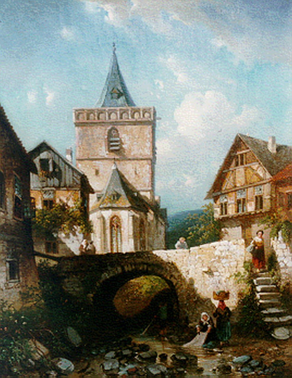 Leickert C.H.J.  | 'Charles' Henri Joseph Leickert, A view of Assmannshausen, Germany, Öl auf Leinwand 45,0 x 35,4 cm, signed l.l. und painted circa 1860