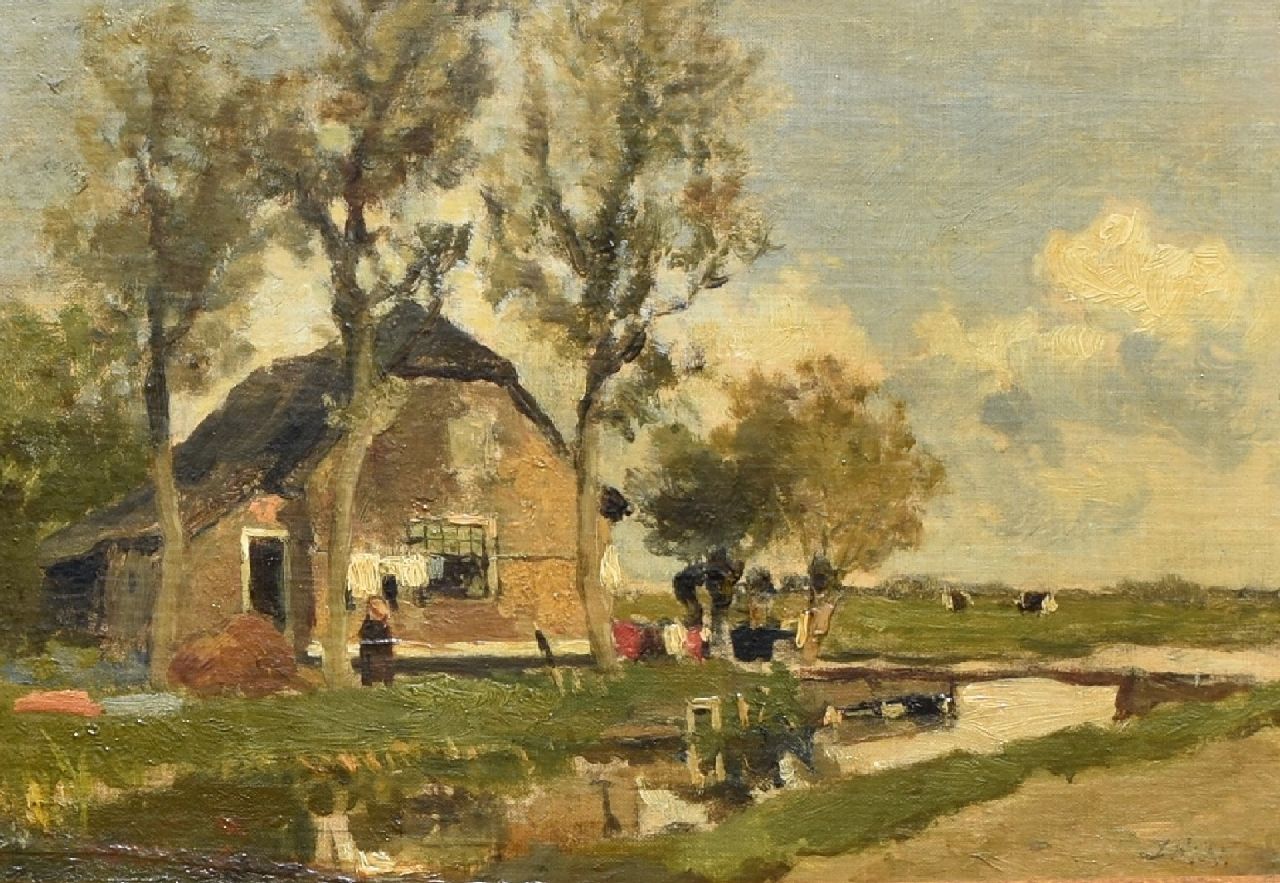 Weissenbruch H.J.  | Hendrik Johannes 'J.H.' Weissenbruch | Gemälde zum Verkauf angeboten | x, Öl auf Holz 23,0 x 32,0 cm, Unterzeichnet u.r.