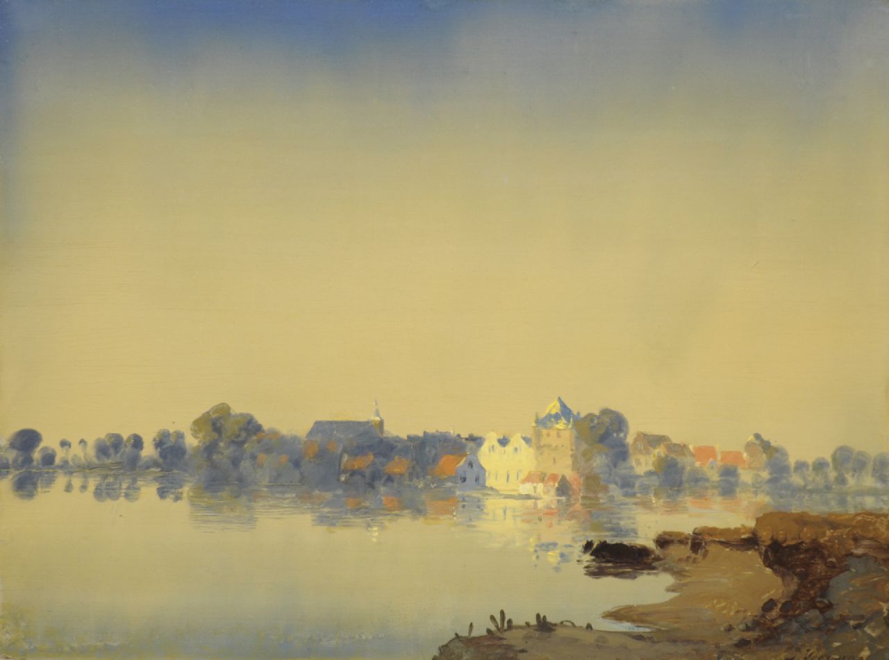 Voerman sr. J. | Jan Voerman sr. | Gemälde zum Verkauf angeboten | A view of Hattem, Öl auf Holz 38,3 x 51,5 cm, signed l.r. und painted ca. 1920 Voerman sr. J. | Jan Voerman sr. | Gemälde zum Verkauf angeboten | A view of Hattem, Öl auf Holz 38,3 x 51,5 cm, signed l.r. und painted ca. 1920