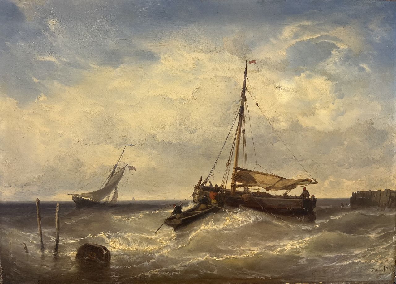 Meijer J.H.L. | Johan Hendrik 'Louis' Meijer | Gemälde zum Verkauf angeboten | Fischerboot vor Anker vor der Küste, Öl auf Leinwand 30,3 x 42,0 cm, Unterzeichnet r.U. Meijer J.H.L. | Johan Hendrik 'Louis' Meijer | Gemälde zum Verkauf angeboten | Fischerboot vor Anker vor der Küste, Öl auf Leinwand 30,3 x 42,0 cm, Unterzeichnet r.U.