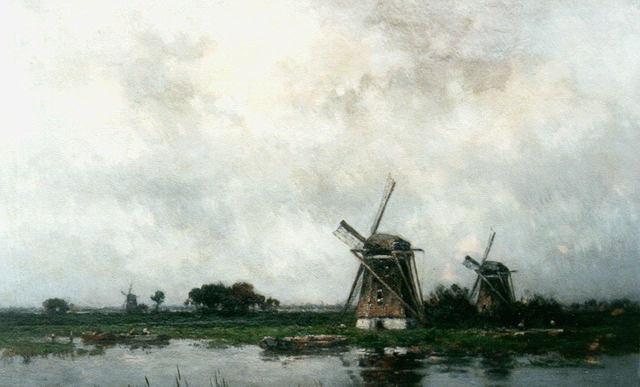 Rip W.C.  | 'Willem' Cornelis Rip, Windmills in a landscape, Elshout, Öl auf Leinwand 91,2 x 131,2 cm, signed l.r.