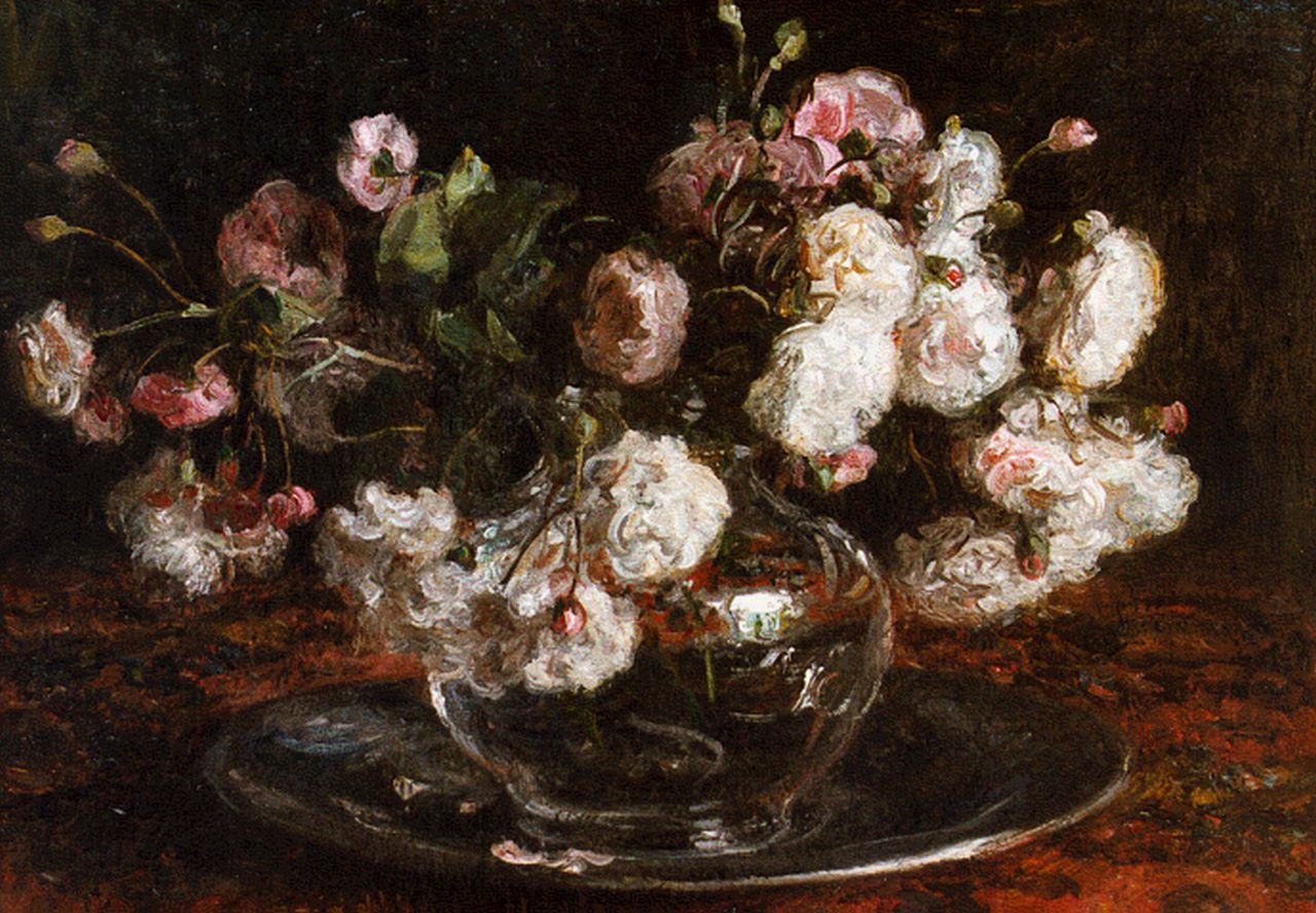 Zoetelief Tromp J. | Johannes 'Jan' Zoetelief Tromp | Gemälde zum Verkauf angeboten | A flower still life, Öl auf Leinwand 40,0 x 50,0 cm, signed l.l. Zoetelief Tromp J. | Johannes 'Jan' Zoetelief Tromp | Gemälde zum Verkauf angeboten | A flower still life, Öl auf Leinwand 40,0 x 50,0 cm, signed l.l.