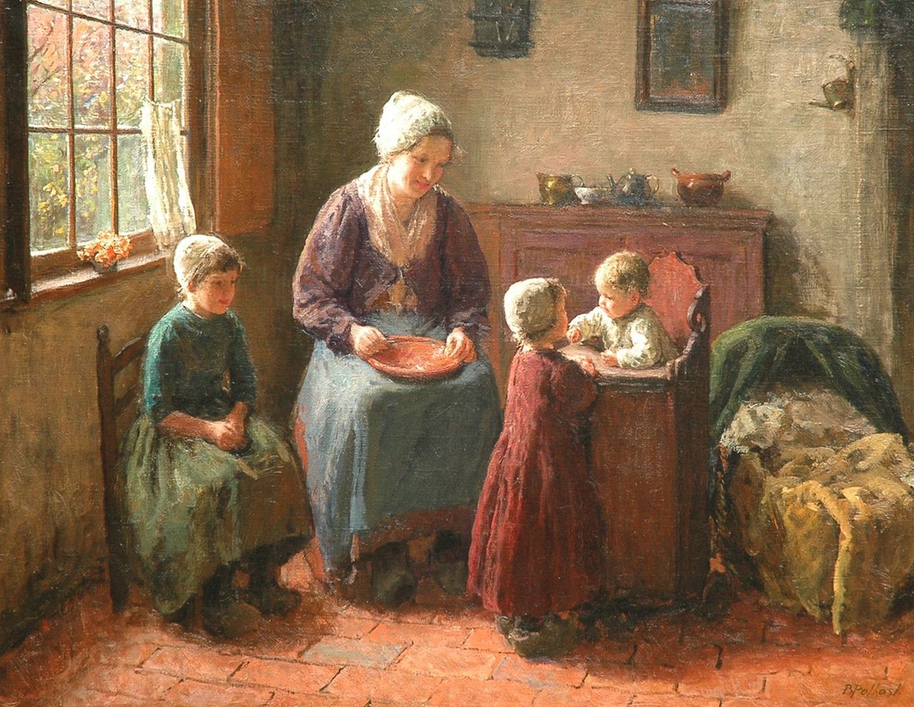 Pothast B.J.C. | 'Bernard' Jean Corneille Pothast | Gemälde zum Verkauf angeboten | The youngest, Öl auf Leinwand 72,1 x 92,3 cm, signed l.r. Pothast B.J.C. | 'Bernard' Jean Corneille Pothast | Gemälde zum Verkauf angeboten | The youngest, Öl auf Leinwand 72,1 x 92,3 cm, signed l.r.