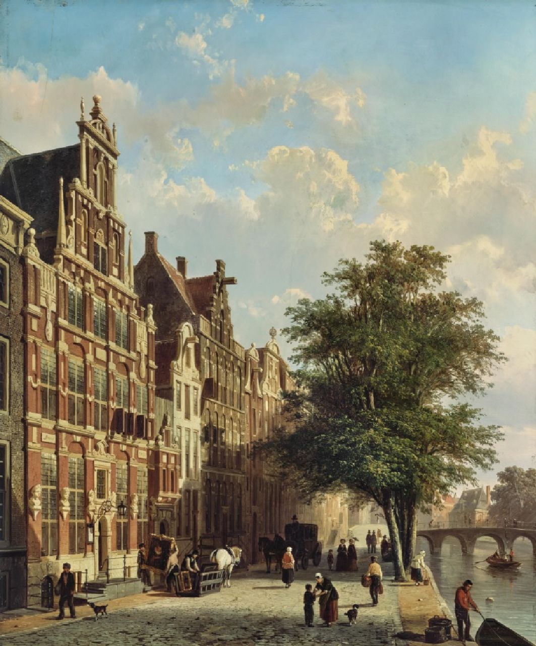 Springer C.  | Cornelis Springer | Gemälde zum Verkauf angeboten | Blick auf das Haus mit den Köpfen, Amsterdam, Öl auf Holz 50,0 x 40,5 cm, Unterzeichnet u.R. und datiert 1855    reserved