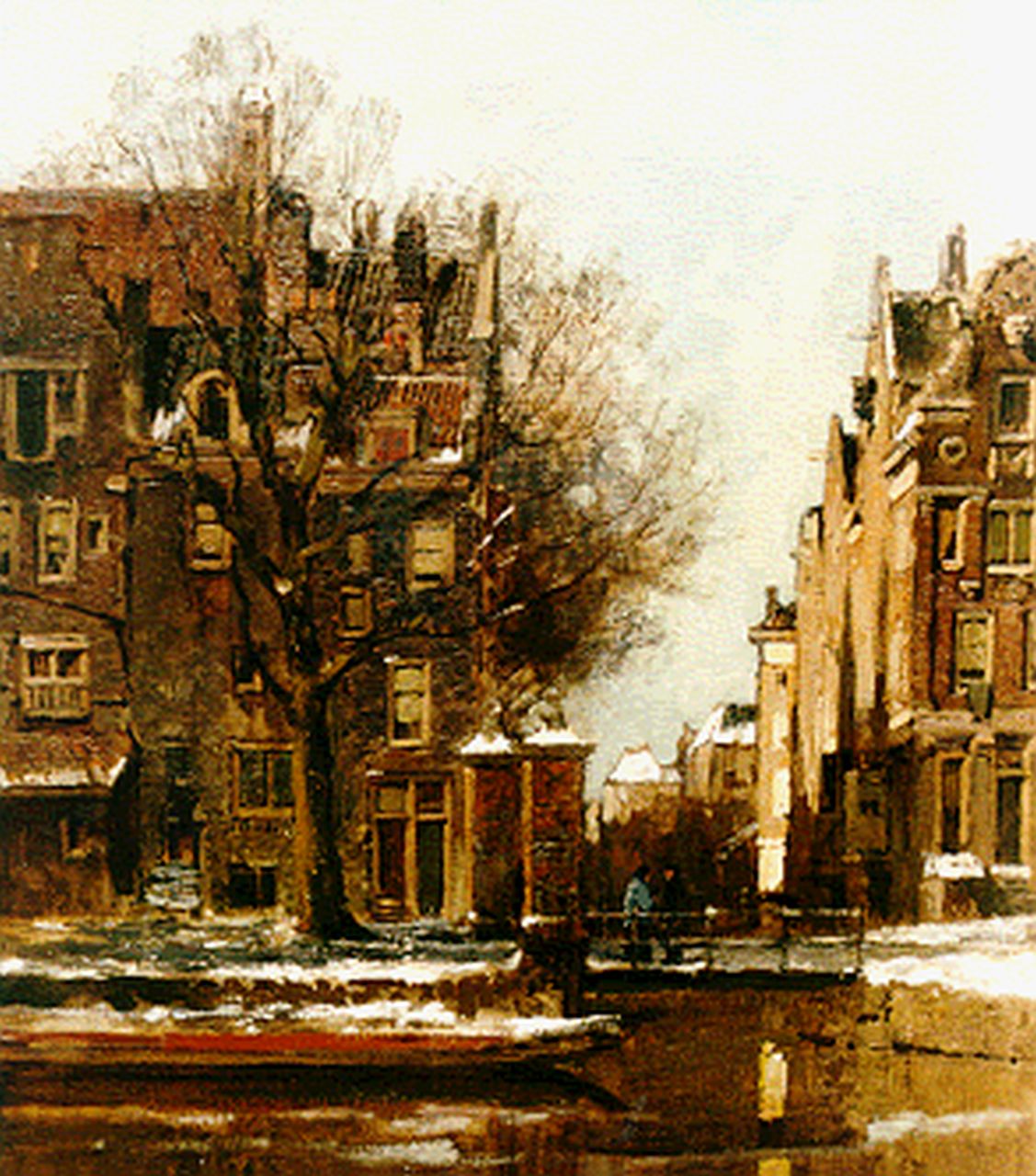 Klinkenberg J.C.K.  | Johannes Christiaan Karel Klinkenberg, A canal in winter, Amsterdam, Öl auf Leinwand 47,0 x 39,0 cm, signed l.r.