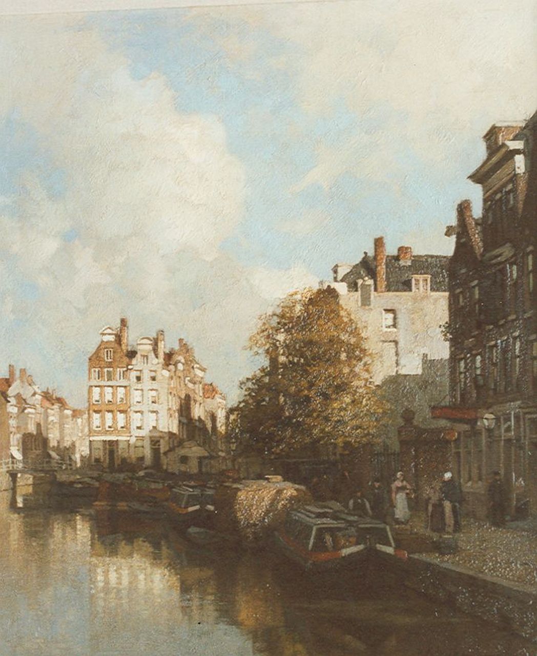 Klinkenberg J.C.K.  | Johannes Christiaan Karel Klinkenberg, View of the Delftsevaart, with the Raambrug beyond, Rotterdam, Öl auf Leinwand 47,0 x 39,4 cm, signed l.r.
