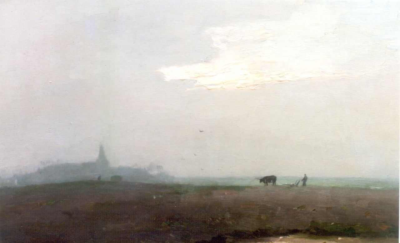 Knikker A.  | Aris Knikker, Ploughing the fields, Öl auf Leinwand 40,2 x 60,5 cm, signed l.r.