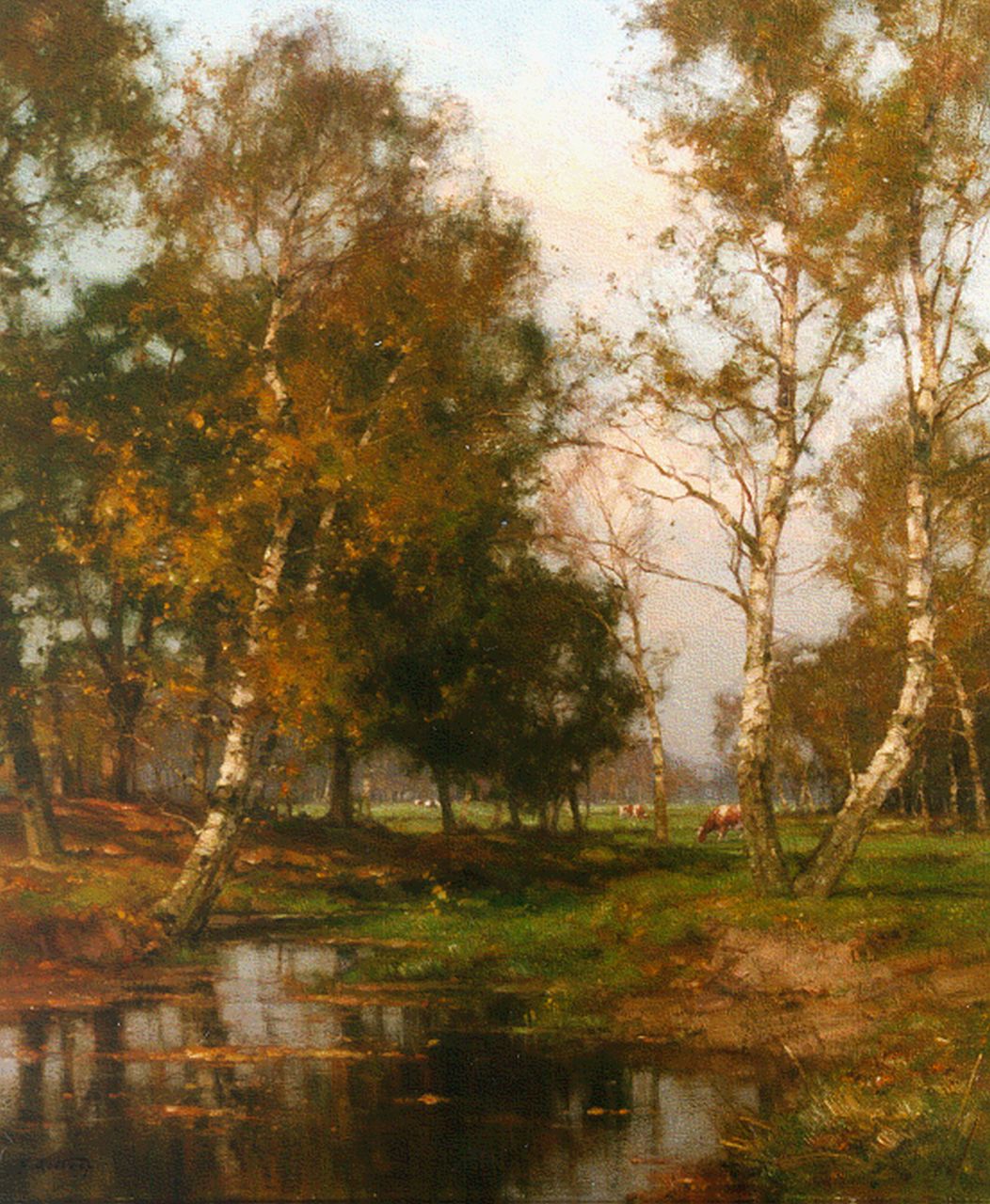 Holtrup J.  | Jan Holtrup, Autumn landscape with the 'Wolfhezer beek', Öl auf Leinwand 70,0 x 60,0 cm, signed l.l.