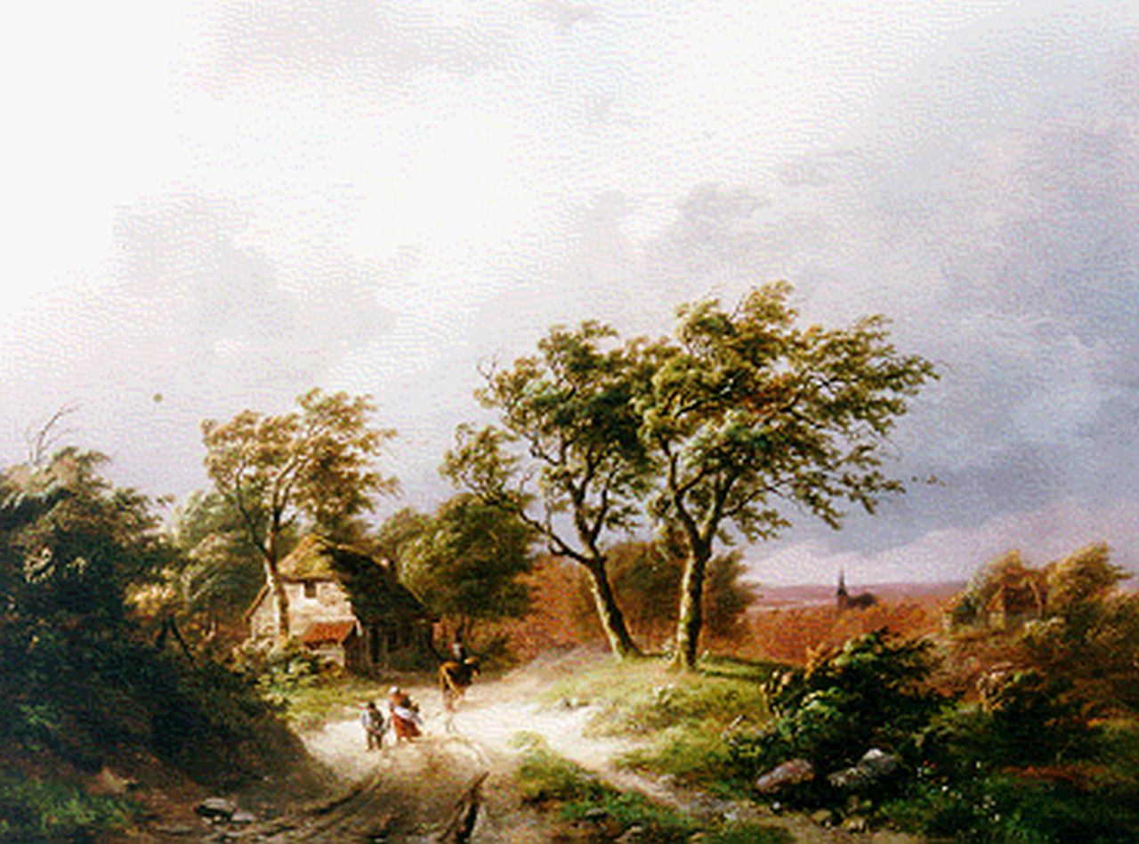 Klombeck J.B.  | Johann Bernard Klombeck, Upcoming storm, Öl auf Holz 38,7 x 53,2 cm, signed l.r.
