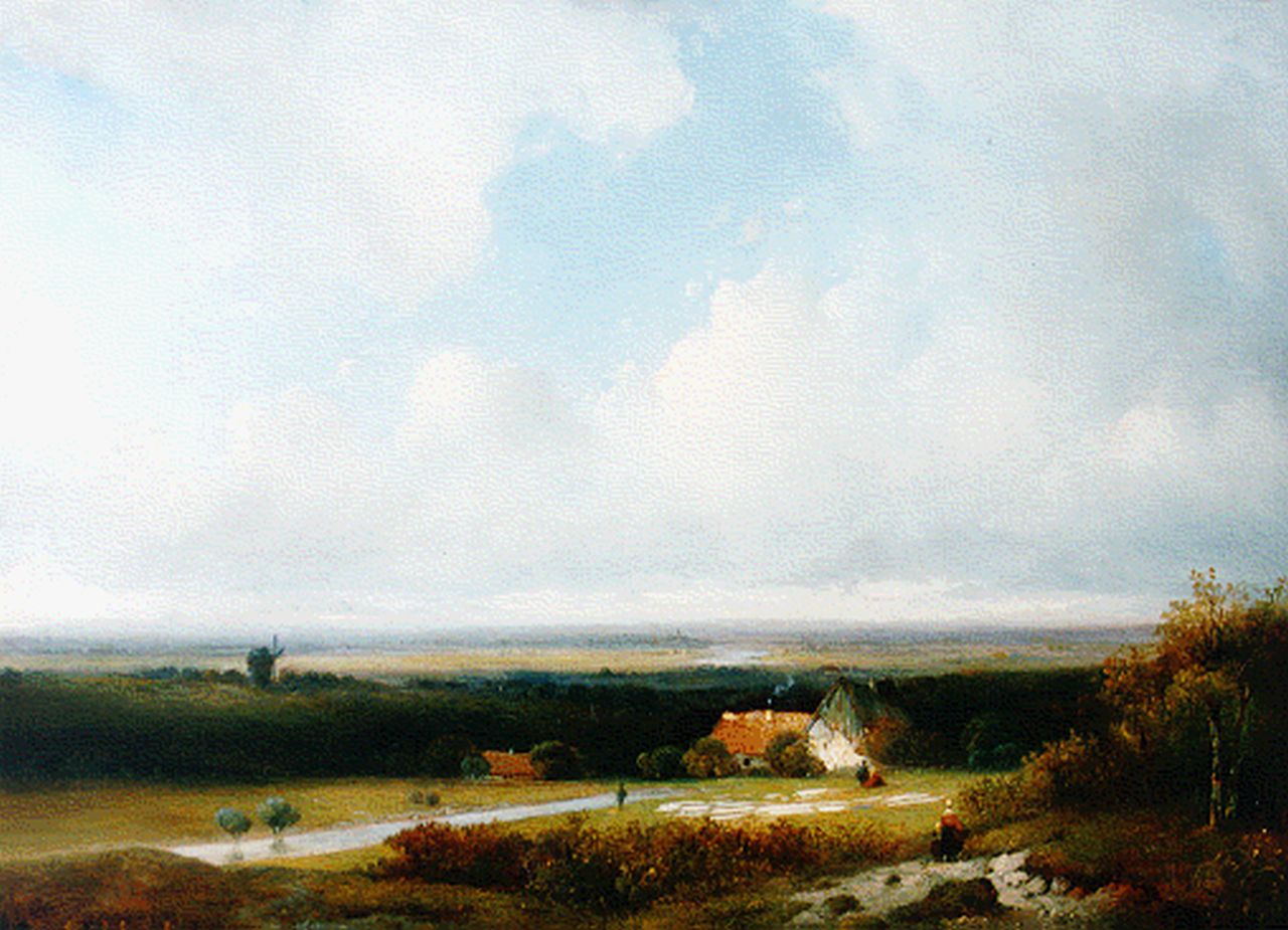 Oerder P.L.L.  | Petrus Leonardus Lambertus Oerder, A panoramic landscape, Öl auf Leinwand 49,5 x 67,0 cm, signed l.l.