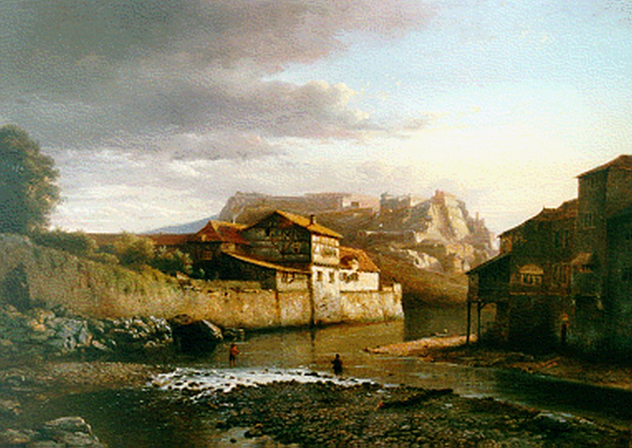 Karsen K.  | Kasparus Karsen, View of Passau, Öl auf Holz 36,6 x 51,1 cm, signed l.r. und dated 1858