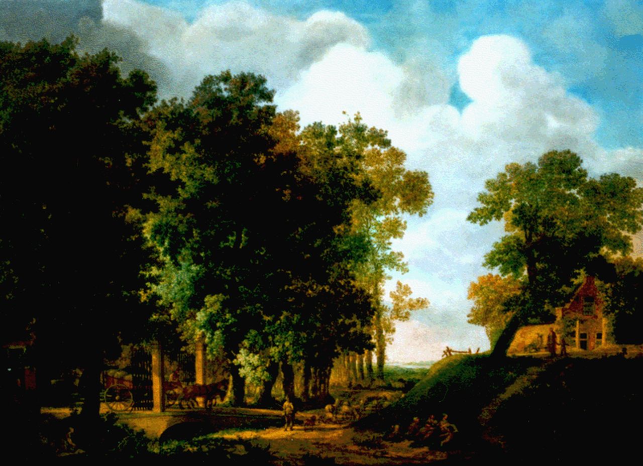 Kuipers C.  | Cornelis Kuipers, A wooded landscape in summer, Öl auf Holz 49,0 x 67,5 cm, signed l.r. und dated 1788