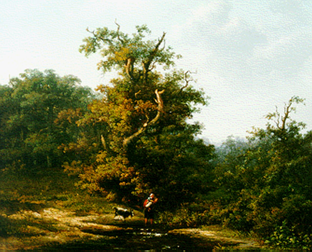 Vogel C.J. de | Cornelis Johannes de Vogel, A forest pond, Öl auf Holz 42,8 x 53,8 cm, signed l.l.