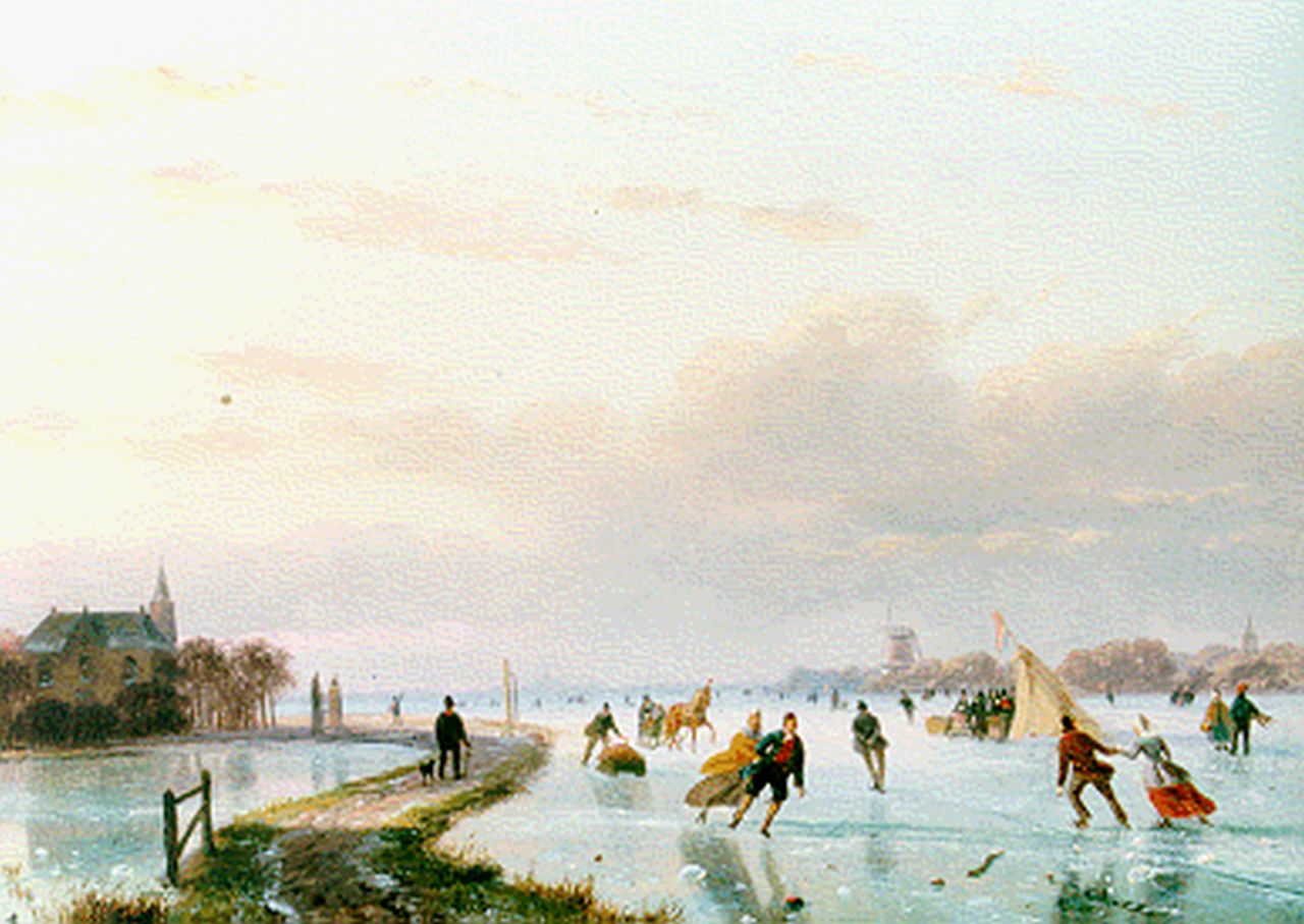 Roosenboom N.J.  | Nicolaas Johannes Roosenboom, A winter landscape, Öl auf Holz 24,3 x 34,1 cm, signed l.v.h.m.
